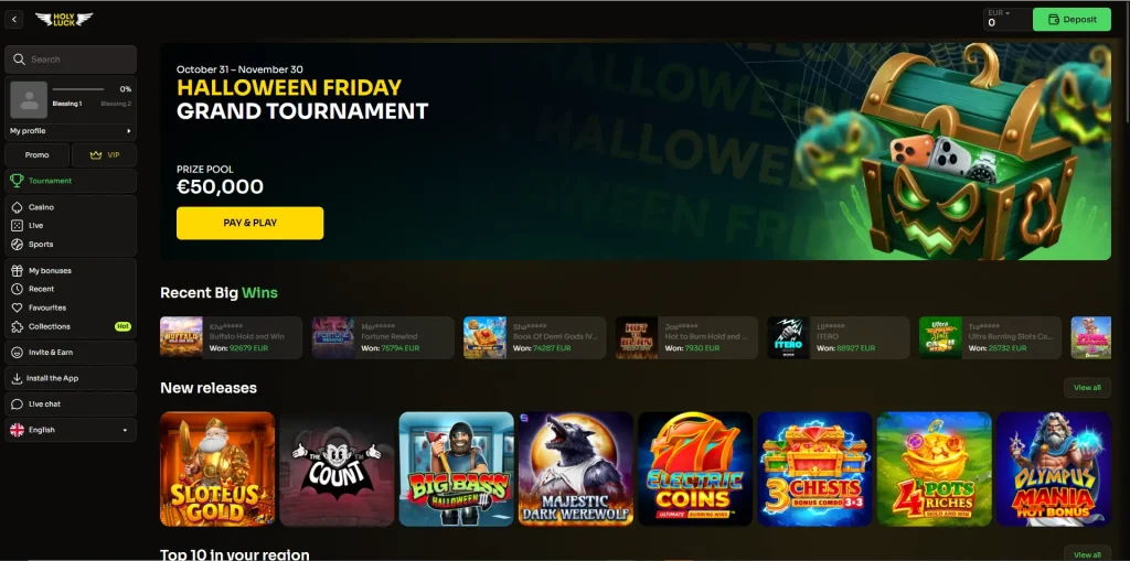 Holy luck casino lobby